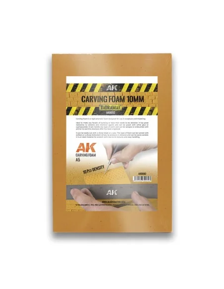 [NO_DESC] CARVING FOAM 10MM A5 SIZE (228 x 152 MM) - AK Interactive...