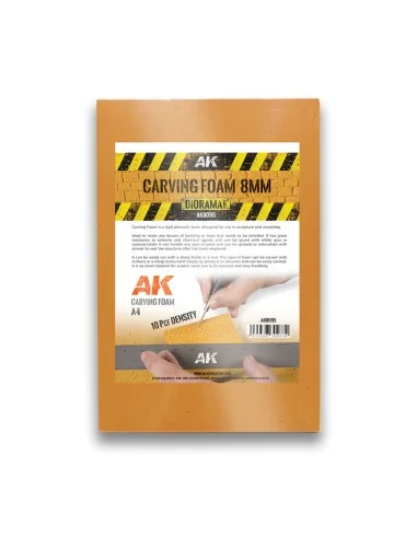 CARVING FOAM 8MM A4 SIZE (305 x 228 MM) - AK Interactive AK8095