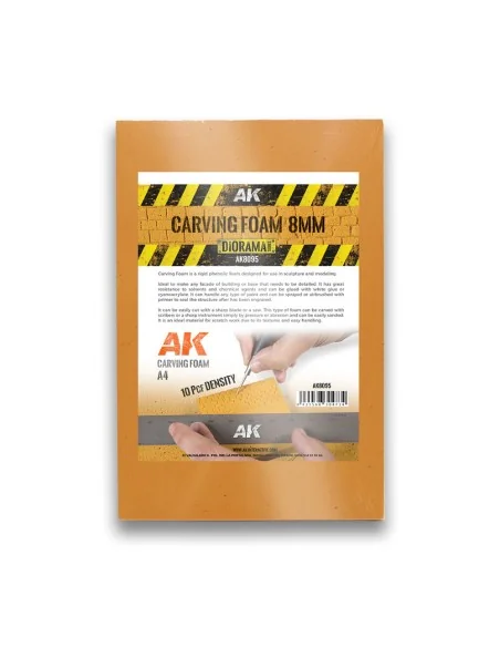 CARVING FOAM 8MM A4 SIZE (305 x 228 MM) - AK Interactive AK8095