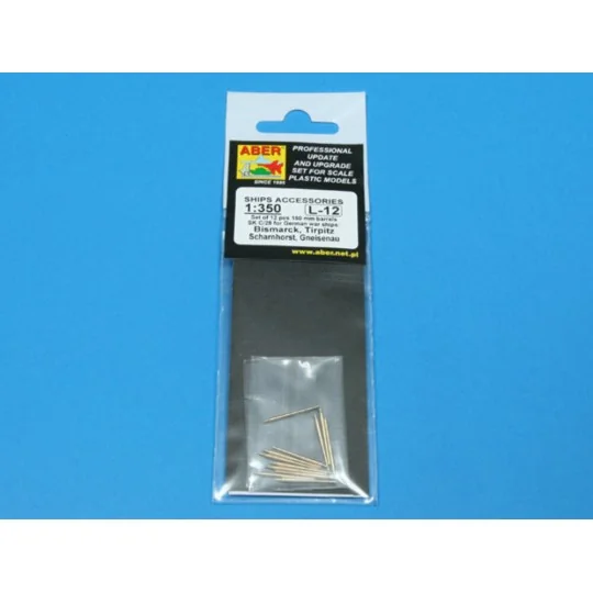 12 pcs 150 mm barrels for Bismarck - Aber Models RE-350 L12