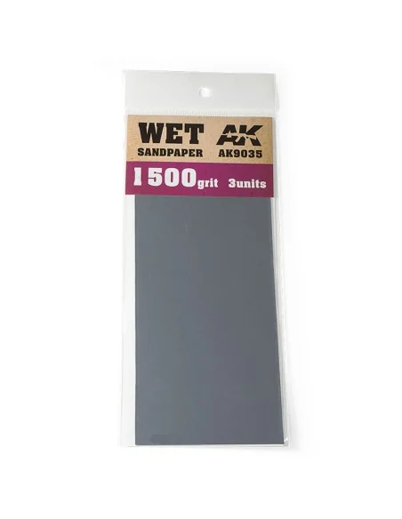 Wet Sandpaper 1500 Grit. 3 units - AK Interactive AK9035