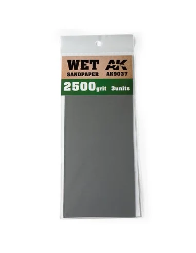 Wet Sandpaper 2500 Grit. 3 units - AK Interactive AK9037