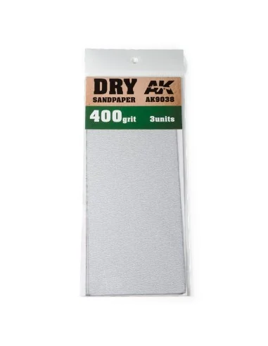 Dry Sandpaper 400 Grit. 3 units - AK Interactive AK9038
