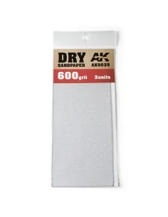 Dry Sandpaper 600 Grit. 3 units - AK Interactive AK9039