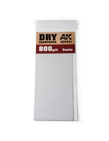 [NO_DESC] Dry Sandpaper 800 Grit. 3 units - AK Interactive AK9041