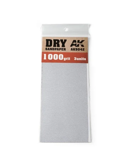 Dry Sandpaper 1000 Grit. 3 units - AK Interactive AK9042