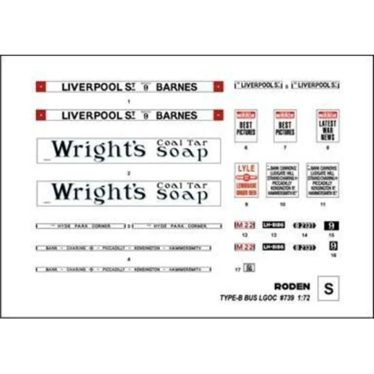 Type B Bus, LGOC, London, Early 1914, 1/72 - Roden 739