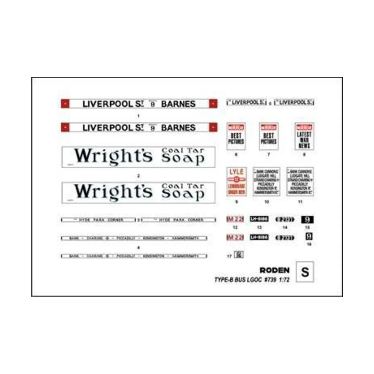Type B Bus, LGOC, London, Early 1914, 1/72 - Roden 739