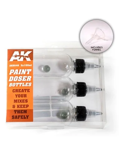 Paint Doser Bottles 3x100 ml - AK Interactive AK9048