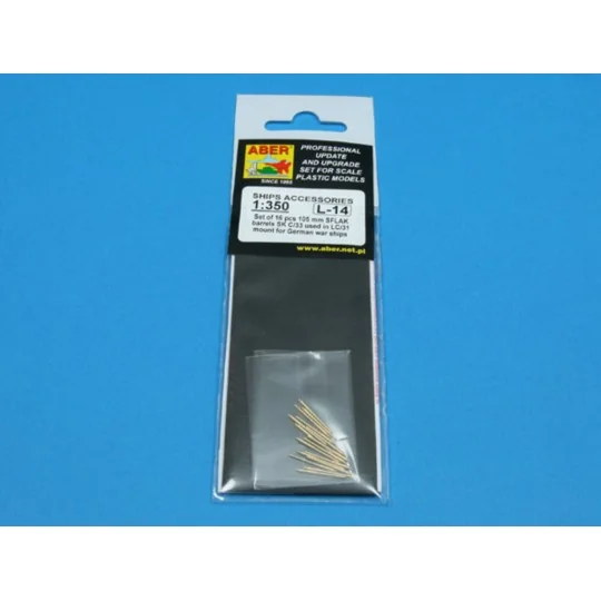 16 pcs 105 mm in C/37 mount for German, 1/350 - Aber Models RE-350 L14