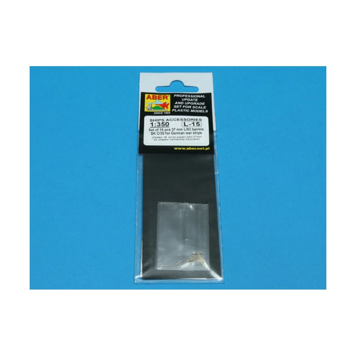 16 pcs 37 mm L/83 barrels SK C/30, 1/350 - Aber Models RE-350 L15 16 pcs 37 mm L/83 barrels SK C/30, 1/350 - Aber Models RE-350 L15