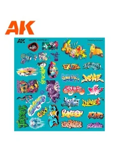 [NO_DESC] SURTIDO DE CALCAS DE GRAFFITIS - AK Interactive AK9091 2