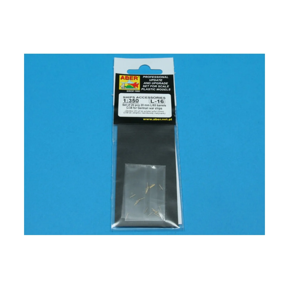 20 pcs 20 mm L/65 barrels C/38, 1/350 - Aber Models RE-350 L16 20 pcs 20 mm L/65 barrels C/38, 1/350 - Aber Models RE-350 L16