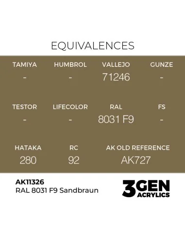 [NO_DESC] RAL 8031 F9 Sandbraun - AK Interactive AK11326