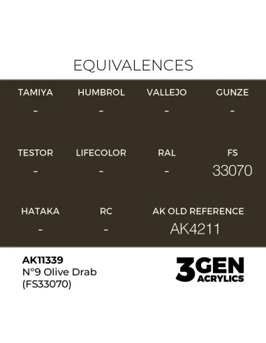 Nº9 Olive Drab (FS33070) - AK Interactive AK11339