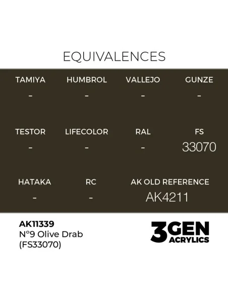 Nº9 Olive Drab (FS33070) - AK Interactive AK11339