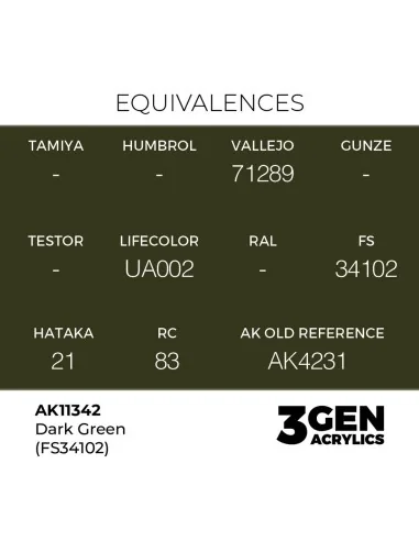 [NO_DESC] Dark Green (FS34102) - AK Interactive AK11342