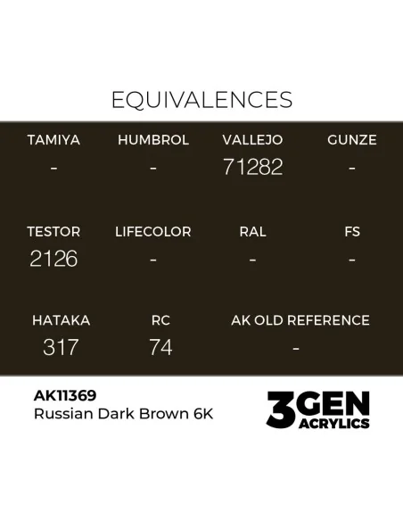 [NO_DESC] Russian Dark Brown 6K - AK Interactive AK11369