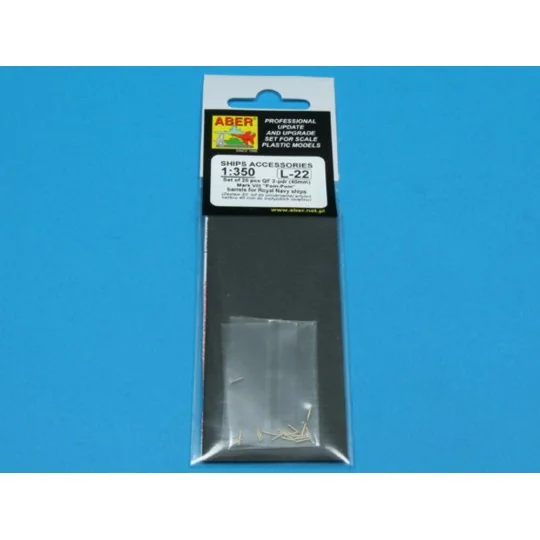 20 pcs QF 2-pdr 40 mm Mk.VIII “Pom Pom”, 1/350 - Aber Models RE-350...