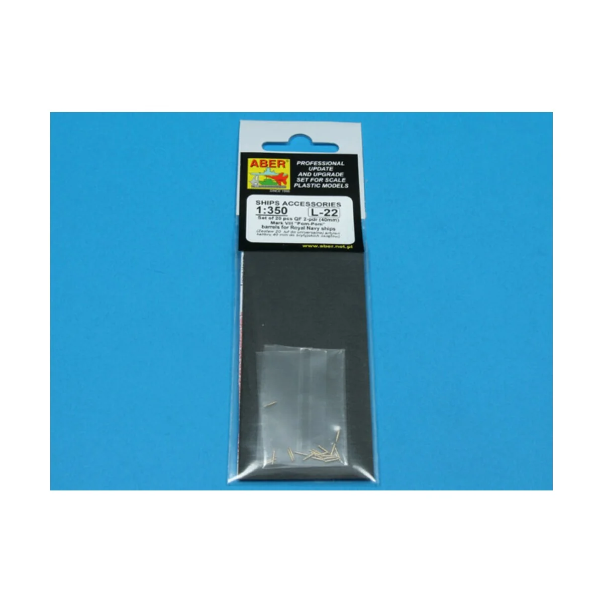 20 pcs QF 2-pdr 40 mm Mk.VIII “Pom Pom”, 1/350 - Aber Models RE-350...