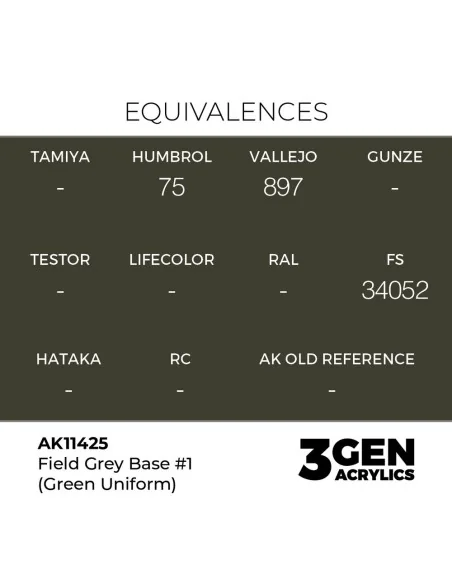 Field Grey Base 1 (Green uniform) - AK Interactive AK11425