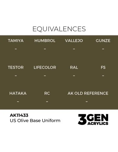 [NO_DESC] US Olive Base Uniform - AK Interactive AK11433