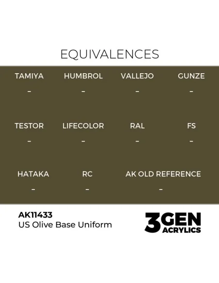 US Olive Base Uniform - AK Interactive AK11433