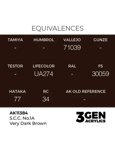S.C.C. No.1A Very Dark Brown - AK Interactive AK11384