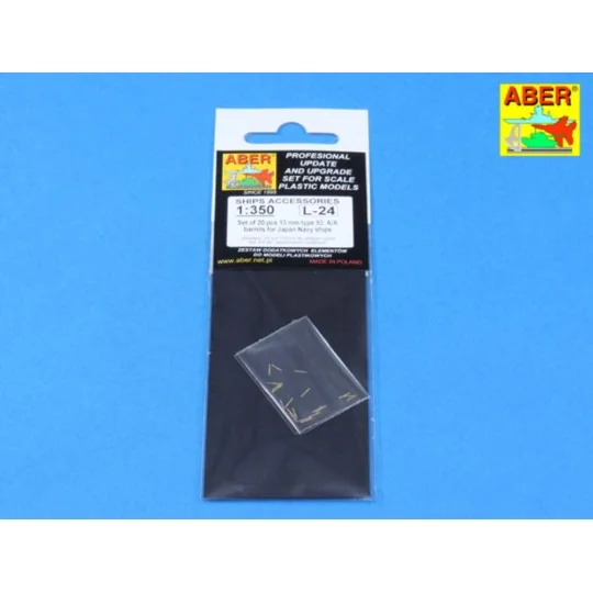 Set of 20 pcs 13 mm type 93 A/A barrels, 1/350 - Aber Models RE-350... Set of 20 pcs 13 mm type 93 A/A barrels, 1/350 - Aber Models RE-350...