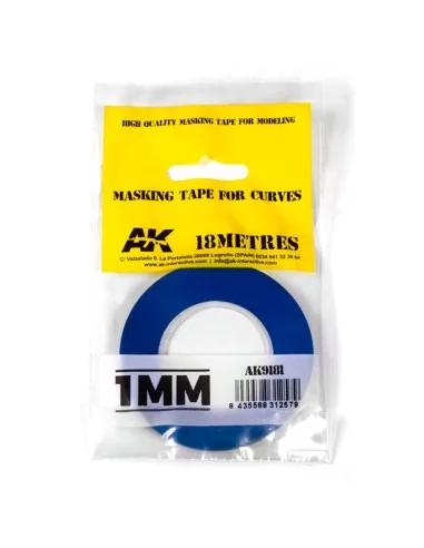 Blue masking Tape for curves 1mm - AK Interactive AK9181