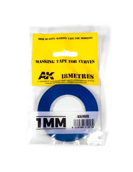 Blue masking Tape for curves 1mm - AK Interactive AK9181