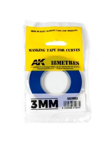Blue masking Tape for curves 3 mm - AK Interactive AK9183