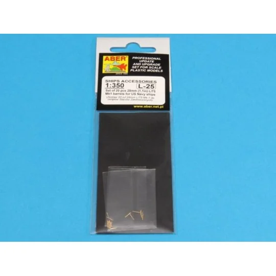 Set of 20 pcs 28 mm (1, 1in)barrels for US Navy, 1/350 - Aber Model...
