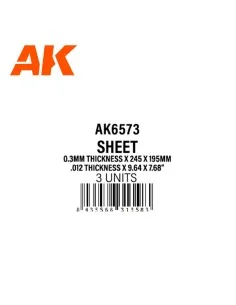 0.3mmthickness x 245 x 195mm - STYRENE SHEET - AK Interactive AK6573