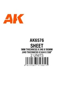 1mmthickness x 245 x 195mm - STYRENE SHEET - AK Interactive AK6576