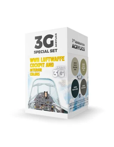WWII Luftwaffe Cockpit & Interior Colors SET 3G - AK Interactive AK...