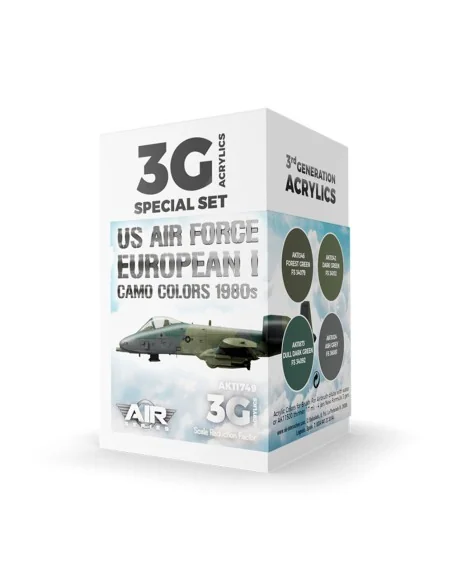 US Air Force European I Camo Colors 1980s SET 3G - AK Interactive A...