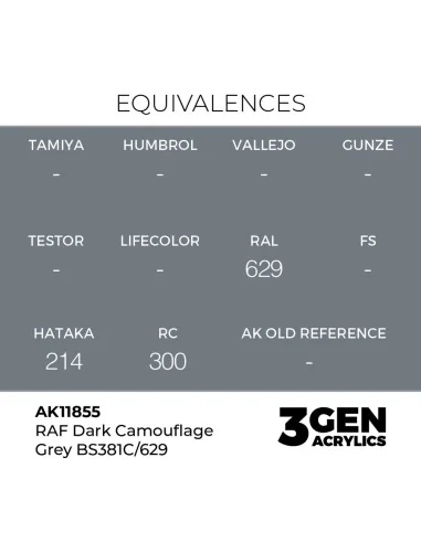 [NO_DESC] RAF Dark Camouflage Grey BS381C/629 - AK Interactive AK11855