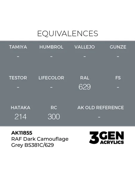 RAF Dark Camouflage Grey BS381C/629 - AK Interactive AK11855