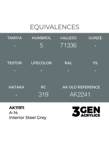A-14 Interior Steel Grey - AK Interactive AK11911
