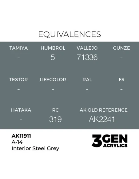 A-14 Interior Steel Grey - AK Interactive AK11911