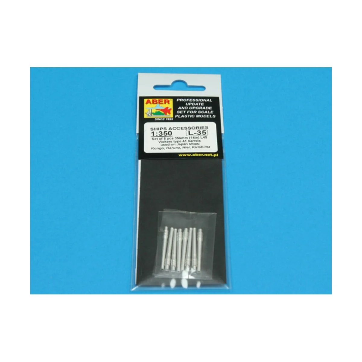 Set of 8 pcs 356 mm barrels for Kongo, 1/350 - Aber Models RE-350 L35