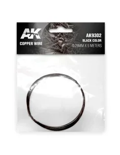 Copper Wire 0.25mm x 5 meters BLACK COLOR - AK Interactive AK9302