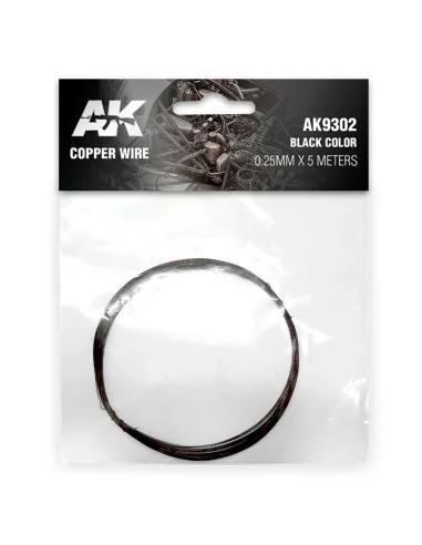 Copper Wire 0.25mm x 5 meters BLACK COLOR - AK Interactive AK9302
