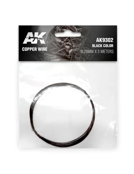 Copper Wire 0.25mm x 5 meters BLACK COLOR - AK Interactive AK9302