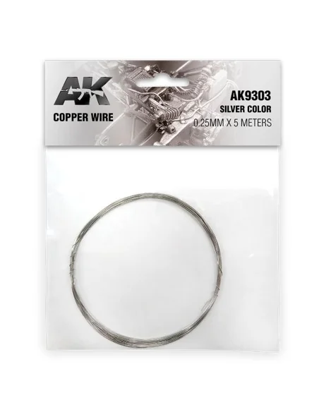 Copper Wire 0.25mm x 5 meters SILVER COLOR - AK Interactive AK9303