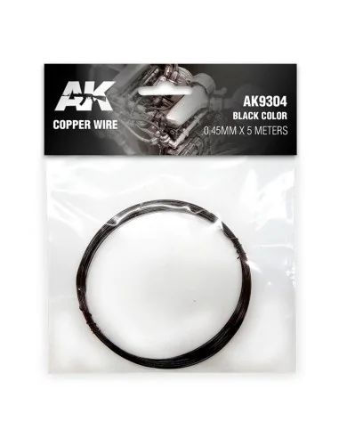 Copper Wire 0.45mm x 5 meters BLACK COLOR - AK Interactive AK9304