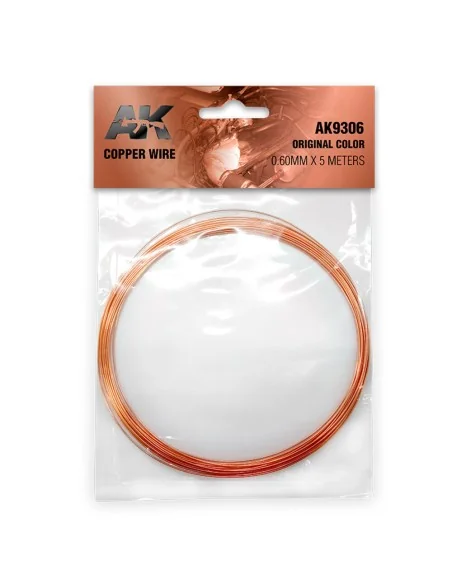 Copper Wire 0.60mm x 5 meters ORIGINAL COLOR - AK Interactive AK9306
