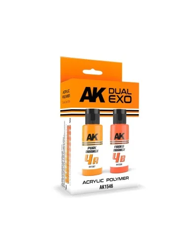 PURE ORANGE & FADED ORANGE DUAL EXO Set 4 - AK Interactive AK1546