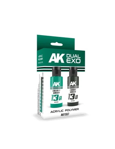 GALAXY GREEN & CHAOS GREEN DUAL EXO Set 13 - AK Interactive AK1557